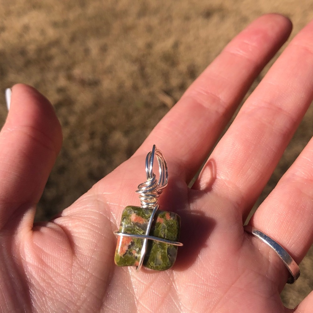 Unakite Wire Wrapped pendant